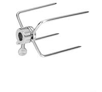 Yuanpgky Onlyfire 6003 6004 - Forchette per girarrosto con struttura in acciaio inox per asta da arrosto esagonale da 12 mm e quadrata da 10 mm e 8 mm, parti di ricambio per griglia