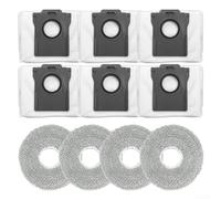 Yuanpgky Panno mocio di ricambio e sacchetti per la polvere, per aspirapolvere robot Cecotec Conga X70, 4 panni + 6 sacchetti, panni in microfibra per mocio, kit di ricambio per aspirapolvere
