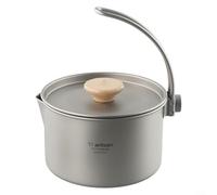 Yuanpgky Pentola da campeggio da 1,1 l con manico staccabile per cucinare all'aperto, compatibile con escursioni Bushcraft e zaino in spalla, include sacco portaoggetti