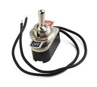 Yuanpgky Per interruttore a levetta SPST, 6A 250VAC interruttore a bilanciere resistente con cavi pre-cablati, ritaglio pannello da 12 mm, finitura nera e argento, per controllo elettrico industriale