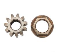 Yuanpgky Piastra di sterzo con pignone dell'albero dello sterzo e boccola compatibile con per artigiani e per macchine da cantiere tosaerba modelli 247203690, 24725000,