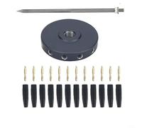 Yuanpgky Piastra portatile HF a onde corte con 12 prese a banana per MA-12-50 cm di diametro, 11 mm di spessore, include picchetto, lega di alluminio leggera (chiodo di terra + disco)