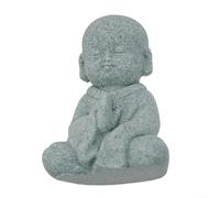 Yuanpgky Piccolo monaco di Buddha saggio per giardino e decorazione domestica, non vedere, non parlare il male, non sentire, non male, in resina arenaria, ornamento per prato, 4 x 5 x 6 cm (C)
