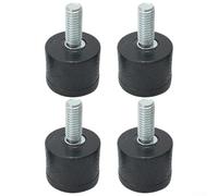 Yuanpgky Piedini di livellamento con viti per esercizi per bici e attrezzature per il fitness, supporto fisso antiscivolo, tappetini livellatori regolabili in metallo, confezione da 4 (nero