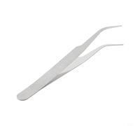 Yuanpgky Pinzette fatte a mano in acciaio inox da 125 mm, con testa dritta e gomito, per riparazione orologi e lavori industriali (gomito da 10 cm)