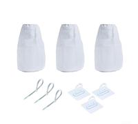 Yuanpgky Raccoglitore per pelucchi per sfiati dell'asciugatrice, confezione da 3, trappola per pelucchi in nylon per interni ed esterni, con cinghie e staffe fisse, bianco