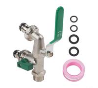 Yuanpgky Raccordo per tubo da giardino, in lega di zinco, con due uscite, in ottone da 3/4", con doppie uscite, compatibile con irrigatori e lavatrici