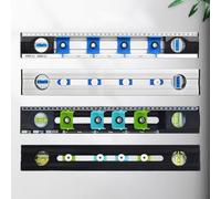 Yuanpgky Righello multifunzione in lega di alluminio con posizionamento a quattro fori per una foratura accurata e misurazione orizzontale/verticale in progetti di decorazione domestica (verde scuro)