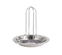 Yuanpgky Rostiera per pollo con ciotola per barbecue da campeggio, supporto verticale in acciaio al carbonio per arrostire il forno, compatibile con griglie a carbone e forni a gas