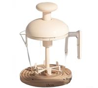 Yuanpgky Sbattitore manuale per uova con funzionamento a pressione, filtro integrato a rete e manico per sbattere uova, panna e pastella in cucina domestica, attività di cottura e cottura (bianco)