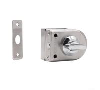 Yuanpgky Serratura per porta in vetro in acciaio inossidabile con manopola rotante per porte in vetro senza cornice da 8-12 mm, nucleo interno in rame, per casa, hotel, bagno (SKU)