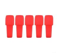 Yuanpgky Set di 5 tappi per bottiglie di vino, in morbido silicone, a doppia tenuta, per conservare il vino e mantenere la freschezza all'aria aperta, accessori per utensili da cucina e bar (rosso)