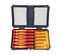 Yuanpgky Set di 6 cacciaviti isolati da 1000 V con punta magnetica per strumenti di riparazione elettricisti, elettronica, fissaggio di orologi e gioielli, trattamento annerente per ruggine