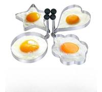 Yuanpgky Set di anelli in acciaio inox per pancake e uova, a forma di cuore, fiore, stella e cerchio, gadget da cucina (cuore)