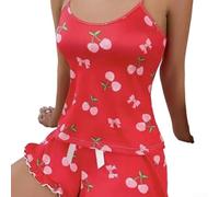 Yuanpgky Set Pigiama Cotone Morbido Frutta Taglie S-XL Set Pigiama Cotone | Taglie dalla S alla XL, vestibilità comoda, perfetto come per lei o mamma