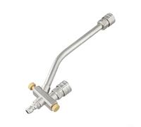 Yuanpgky Spruzzatore di schiuma portatile per idropulitrice con design a doppio connettore e valvola a due vie, compatibile con bottiglia di schiuma a neve, capacità 1000 ml, acciaio inossidabile