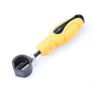 Yuanpgky Strumento per la creazione di gioielli, punzonatrice a mano in acciaio con manico di sicurezza regolabile per marcatura delle lettere e artigianato in pelle, manico giallo nero 11,7 cm