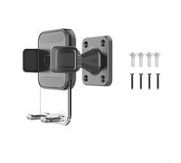 Yuanpgky Supporto da parete per smartphone, regolabile a 360°, in metallo, per dispositivi da 4,7 a 7,2 pollici, design elegante nero con robusta installazione a vite forata