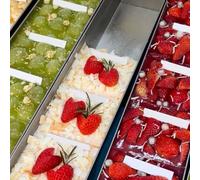 Yuanpgky Tiramisù in acciaio inox da 40 x 10 cm con coperchio rimovibile per la cottura, teglia rettangolare per dolci e pasticcini (40 x 8 x 6 cm) (rimovibile)