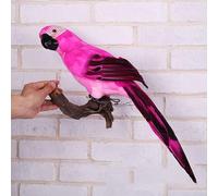 Yuanpgky Uccello in schiuma con decorazione, 45 cm, modello realistico, finto e da giardino, per alberi di Natale, ornamenti esterni, pappagallo piumato artificiale (rosa)