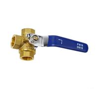 Yuanpgky Valvola a sfera in ottone di grado industriale Design a 3 vie Configurazione porta L/T Valutazione del collegamento filettato interno per sistemi di controllo del gas di olio dell'acqua (tipo