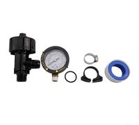 Yuanpgky Valvola di sfogo aria manuale con manometro per filtri piscina e spa, kit di ricambio con anello O-For e morsetto in acciaio inox, per plastica resistente