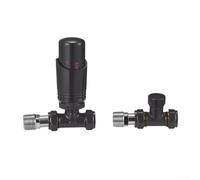 Yuanpgky Valvola termostatica per termosifone con protezione di bloccaggio per termosifoni, controllo da 7 °C a 32 °C, efficienza energetica, design dritto ad angolo angolato, rame