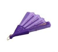 Yuanpgky Ventaglio pieghevole in seta in stile spagnolo, accessorio per matrimoni, balli, feste, multicolore (viola)