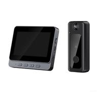 Yuanpgky Videocitofono wireless da 4,3 pollici con grandangolo a 170° e display IPS, telecamera di sicurezza a due vie per la casa, nessuna app richiesta, compatibile con 2,4 G