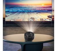 Yuanpgky YT200 - Mini proiettore portatile per cellulare, proiettore compatto e leggero con connettività smartphone, ricarica 5 V 2 A, nero