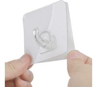 YUANQIAN 20 ganci trasparenti autoadesivi resistenti, trasparenti, impermeabili, 15 kg, in plastica resistente, per bagno, cucina, parete, porta, metallo, piastrelle, legno, ceramica, per realizzare