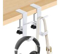 YUANQIAN Gancio da scrivania per cuffie da appendere sotto la scrivania, gancio da scrivania per studenti, con morsetto regolabile per borsa da donna e porta borsa, adatto per piatti tra 1 e 5 cm