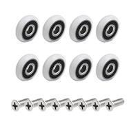 YUANQIAN Rotelle per Box Doccia 8pezzi Cuscinetti 19 mm Rotelline Doccia Guide di Scorrimento per Porte Scorrevoli con Viti (19mmM5screw)