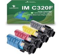 YUANQIMM 842656 842657 842642 842643 Cartuccia toner ad alte prestazioni compatibile con Ricoh Toner ciano IM C320F 10000 pagine MC320FW PC375 (nero/ciano/magenta/giallo, confezione da 4 pezzi)