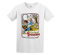 YUANROU Let's Dig for Treasure Casual Cute Drawstring Science Fiction Minority T-Shirt White 3XL