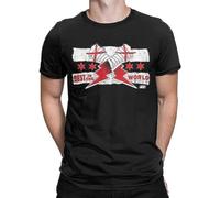 YUANROU YUNDONG Men Cm Punk Aew Best in The World T Shirts 100% Cotton Clothes Novelty Short Sleeve Crew Neck Tees T-Shirt Black XL