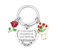 YUANSI Regalo Testimone Portachiavi vuoi essere la mia testimone idee regalo per testimone di nozze -Portachiavi Testimone Nozze vuoi essere la mia damigella (2)