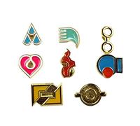 YUANstore Applicabile alla scatola da collezione di badge da palestra Pocket Monster Generation 1-6, set da 8 pezzi, regalo per ragazzi e ragazze, Zinco, Nessuna pietra preziosa