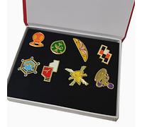 YUANstore Applicabile alla scatola da collezione di badge da palestra Pocket Monster Generation 1-6, set da 8 pezzi, regalo per ragazzi e ragazze, Zinco