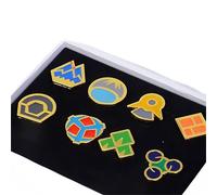 YUANstore Applicabile alla scatola da collezione di badge da palestra Pocket Monster Generation 1-6, set da 8 pezzi, regalo per ragazzi e ragazze, Metallo, Nessuna pietra preziosa