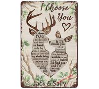 YuanTao Targa in latta con scritta in inglese "Deer I Choose You to Love with My Whole Being Unconditionally Tree Limbs", divertente decorazione da parete per bar, pub, cena, caffetteria, decorazione