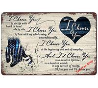 YuanTao Targa in metallo con scritta in lingua inglese "Police of Us I Choose You to Love with My Whole Being Unconditionally", divertente decorazione da parete per bar, pub, cena, caffetteria