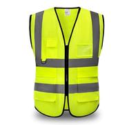 YUANVEST Gilet di Avvertimento di Sicurezza, Gilet Riflettente di Sicurezza ad Alta Visibilità, Gilet Riflettente a Strisce Riflettenti ad Alta Visibilità, Soddisfa Gli Standard ANSI/ISEA