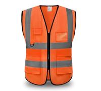 YUANVEST Gilet di Avvertimento di Sicurezza, Gilet Riflettente di Sicurezza ad Alta Visibilità, Gilet Riflettente a Strisce Riflettenti ad Alta Visibilità, Soddisfa Gli Standard ANSI/ISEA