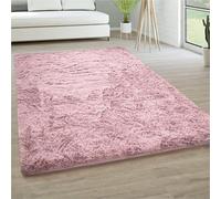 YUANWAN Tappeto a Pelo Lungo 130 x 160 cm con Fondo Antiscivolo Tappeto Casa Moderni Morbido e Confortevole Tappeto Soffice per Soggiorno Home Room Décor, Rosa