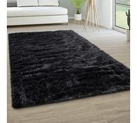 YUANWAN Tappeto a Pelo Lungo 60 x 210 cm Extra Morbido e Facile da Pulire Tappeto Durevole per Soggiorno Tappeto Morbido y Fluffy per Soggiorno Home Room Décor, Nero