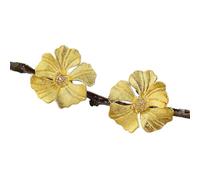 YUANYIRAN Orecchini A Bottone Fini - S925 Elegante Grande Fiore di Peonia Donna A Bottone, Gioielli Fatti A Mano in Zircone Naturale Fine Regalo per Natale Festa di Compleanno Unica, Oro