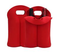 YUANYIYS Borsa termica per 2 bottiglie di vino, in neoprene, porta bottiglia d'acqua e vino, da viaggio, con maniglia sicura, impermeabile e facile da pulire (2 pezzi), Colore unico, Taglia unica