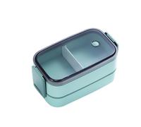YUANYIYS Contenitore per il pranzo isolato in acciaio inossidabile con strati staccabili, bento box portatile per impiegati, contenitore per alimenti a prova di perdite, adatto al microonde (doppia