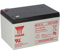 Yuasa Batteria Piombo NP12-12 Pb 12V 12Ah VdS, Faston 6,3mm